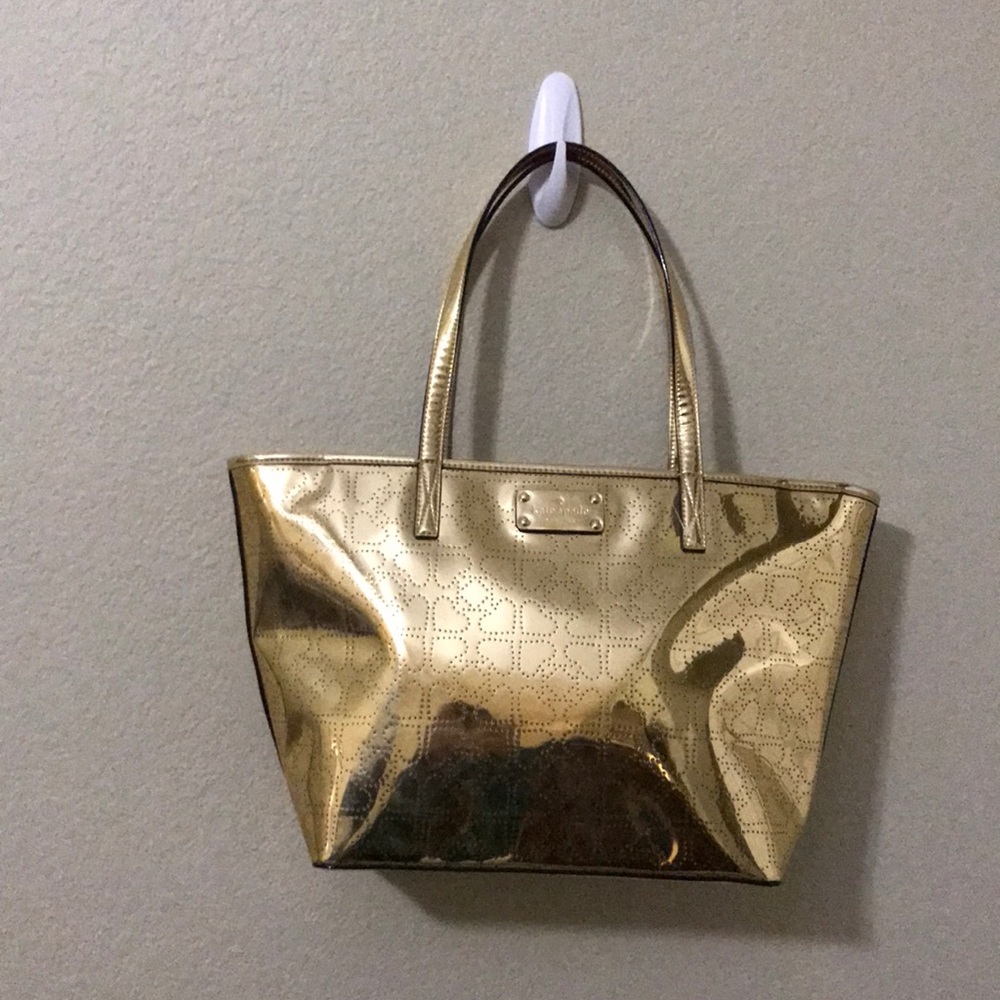 NWT Kate Spade small harmony metro gold tote bag